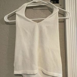 White Halter Crop Top
